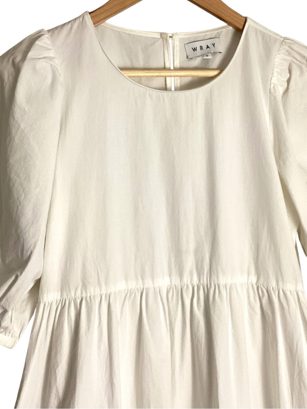 WRAY Rosemary Dress White Tiered 100% Cotton Puff Sleeve Cottagecore Small - Picture 3 of 15